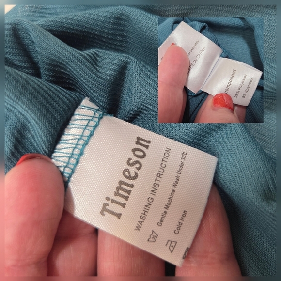 ‼️3/$30‼️Timeson Ladies Flowered Long Sleeve Top Medium greenish/teal - Picture 14 of 16